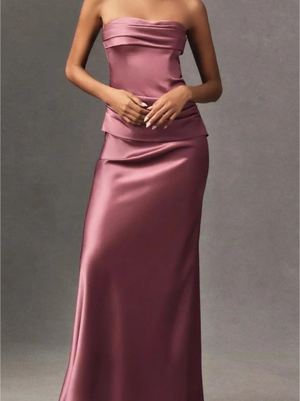 Anthropologie Mare Mare Isabella strapless Ruched Corset Dress in Ren. Rose XS